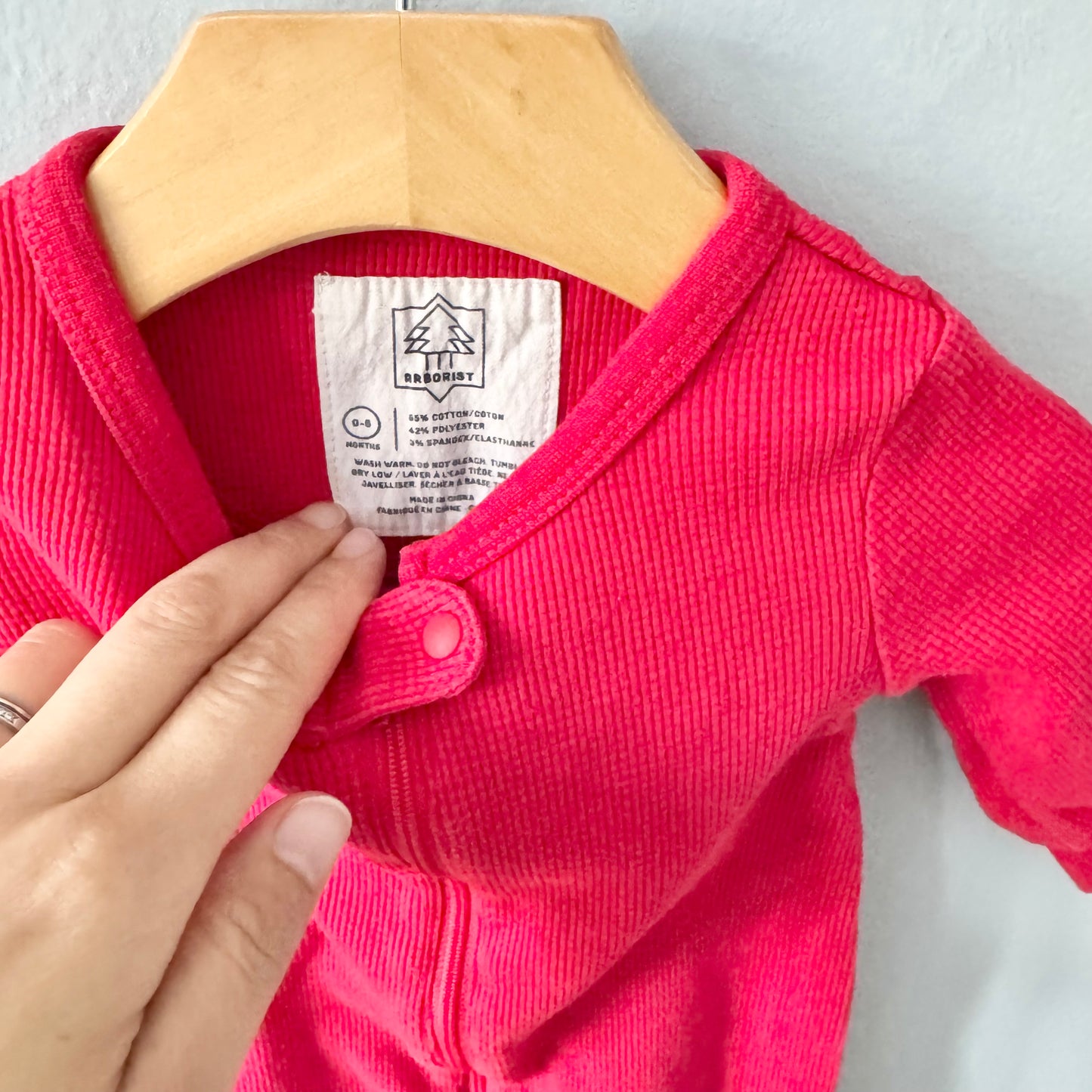 Arborist / Red waffle romper / 0-6M