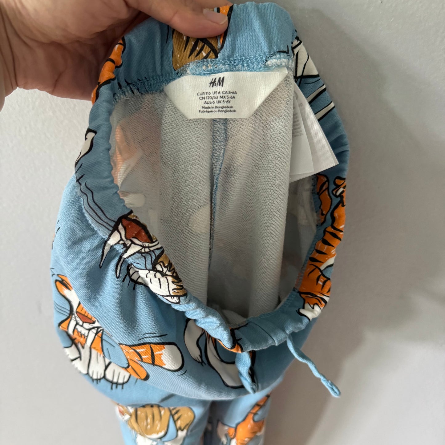 H&M / Blue x tiger sweatpants / 5-6Y