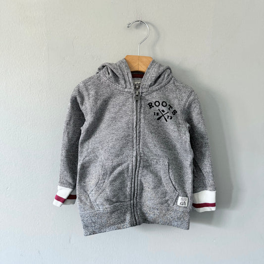 Roots / Cabin salt and pepper zip up hoodie / 2T
