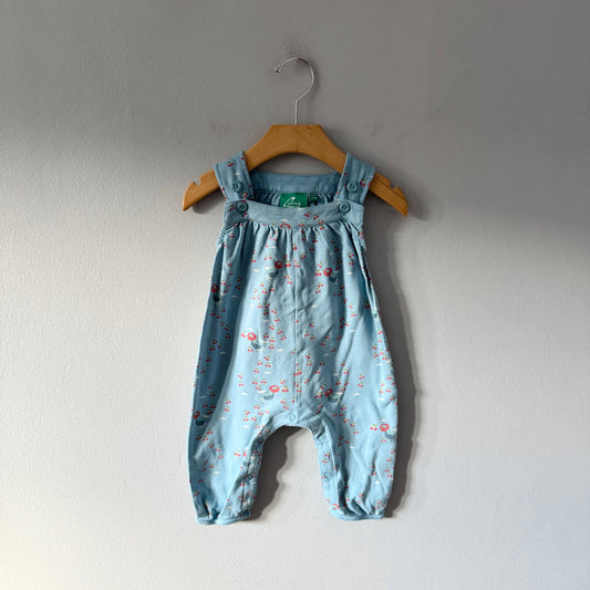 Little Green Radicals / Blue cotton overall / 6-9M