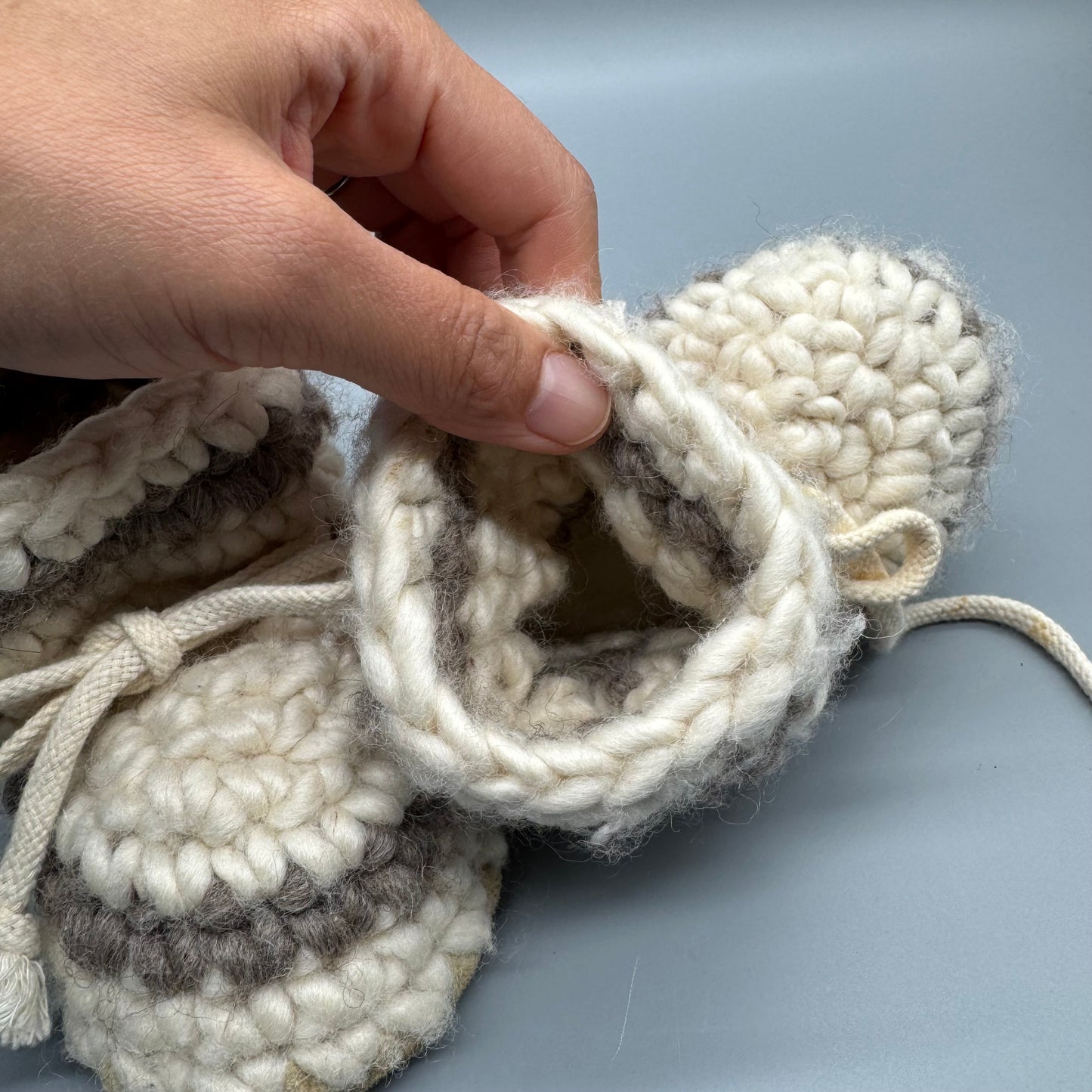 Handmade / Crochet bootie / 5 1/4 inches(outsole)