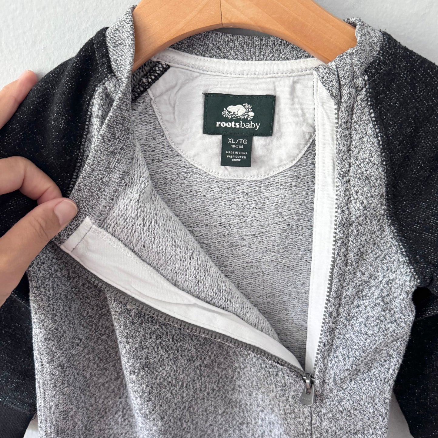 Roots / Salt and pepper romper / 18-24M