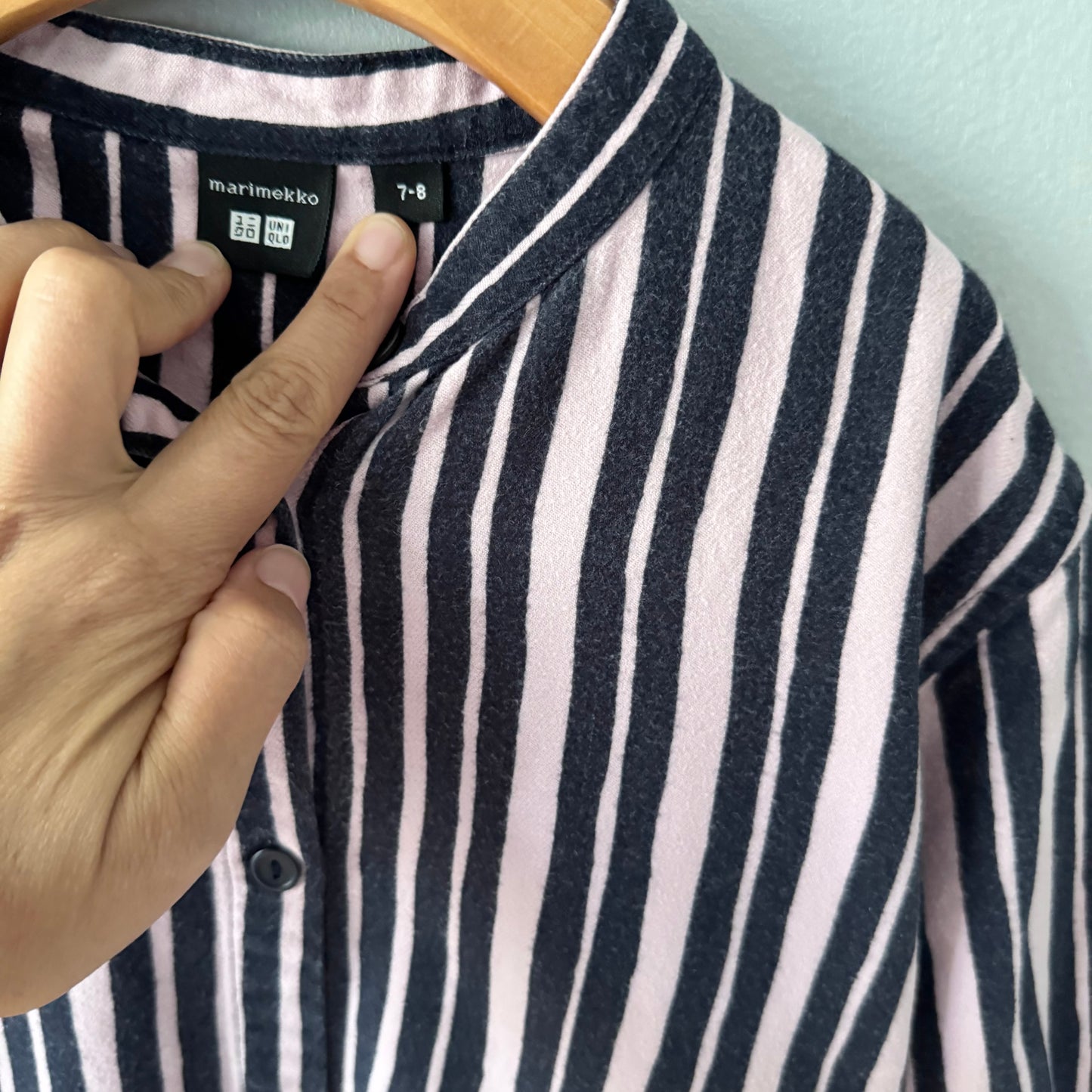 Uniqlo x Marimekko / Pink stripe dress / 7-8Y