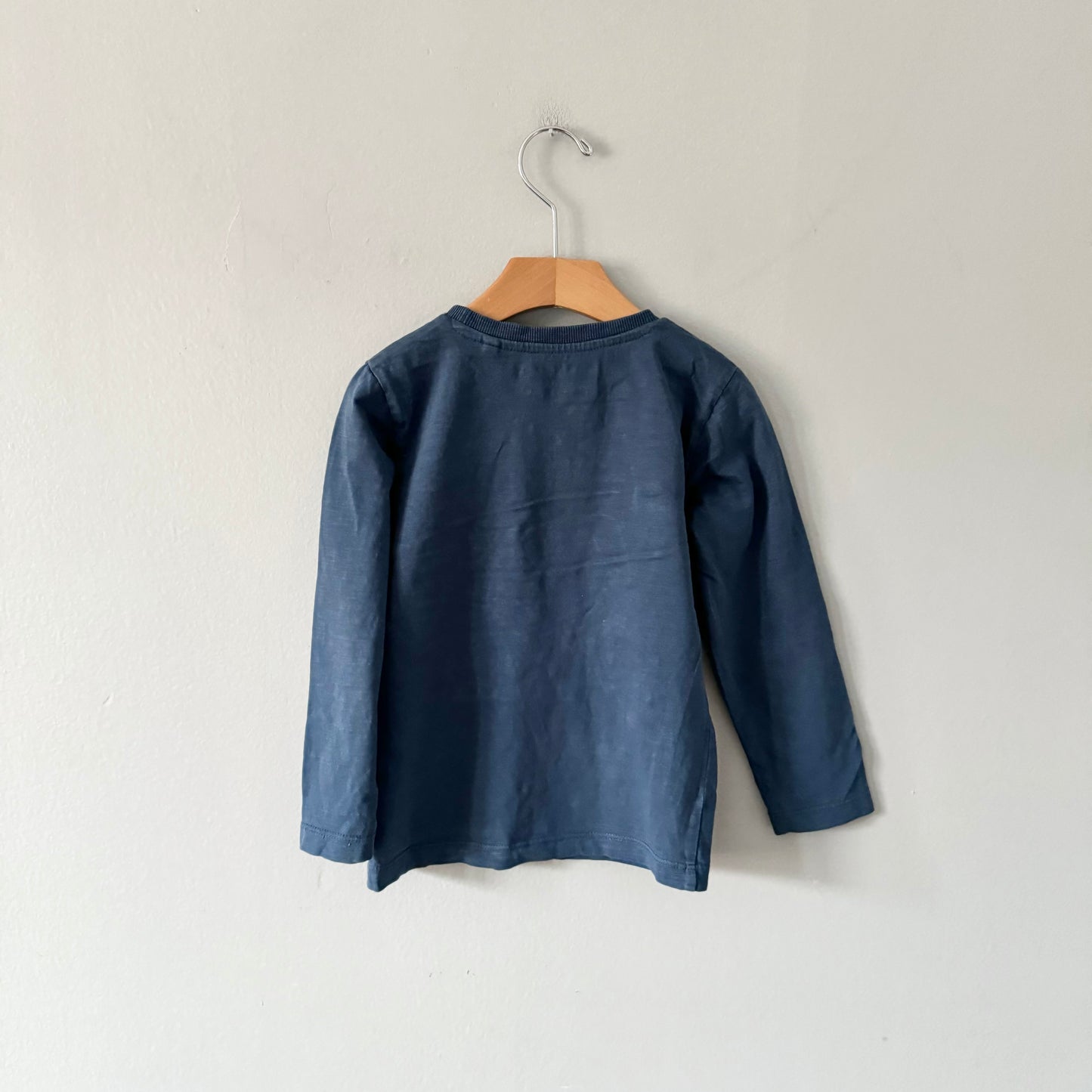 Next / Long sleeve T-shirt - Navy x rocket with peek window / 3-4Y