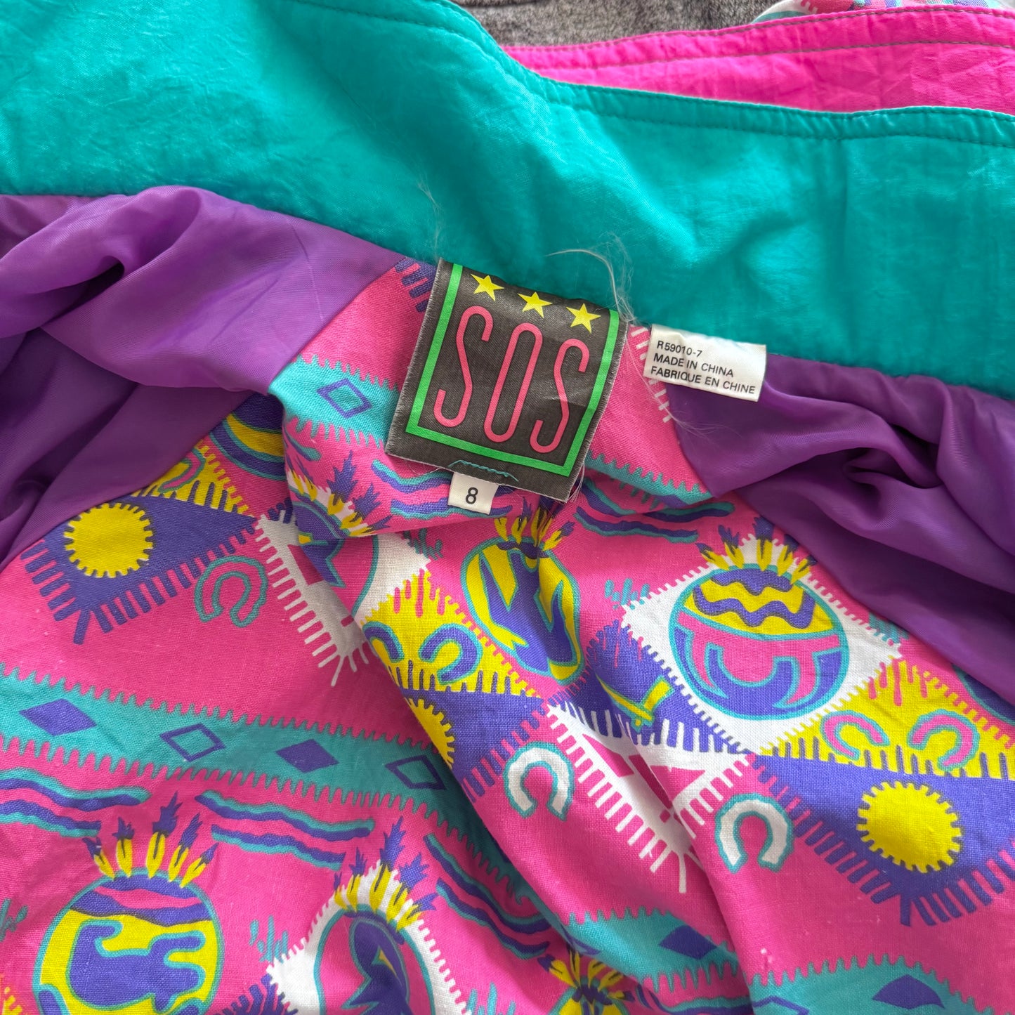 Vintage SOS / Purple zip up nylon jacket / 8(Fits 11-12Y)