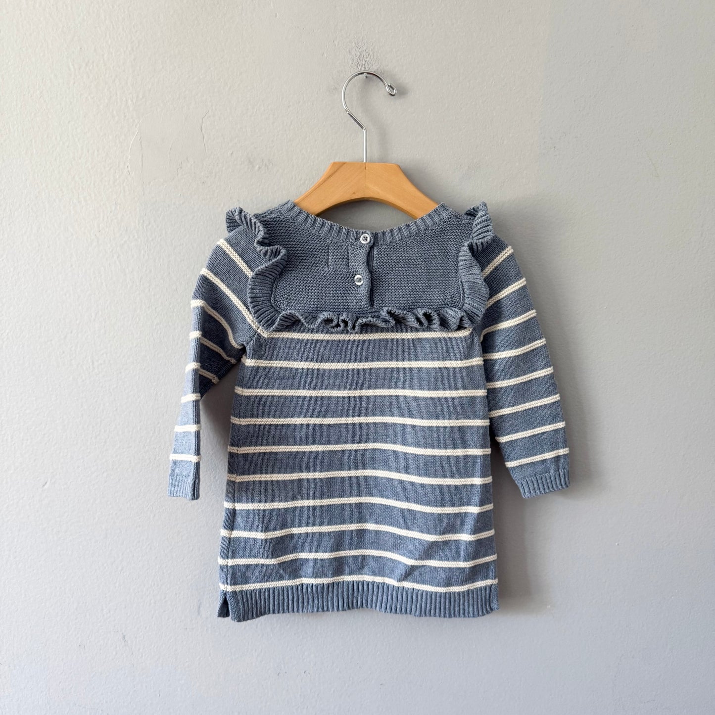 Gap / Blue cotton knit stripe dress / 12-18M