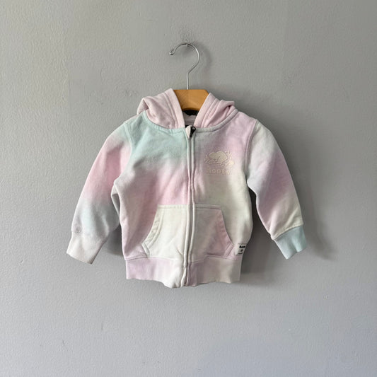 Roots / Pastel colour zip up hoodie / 12-18M