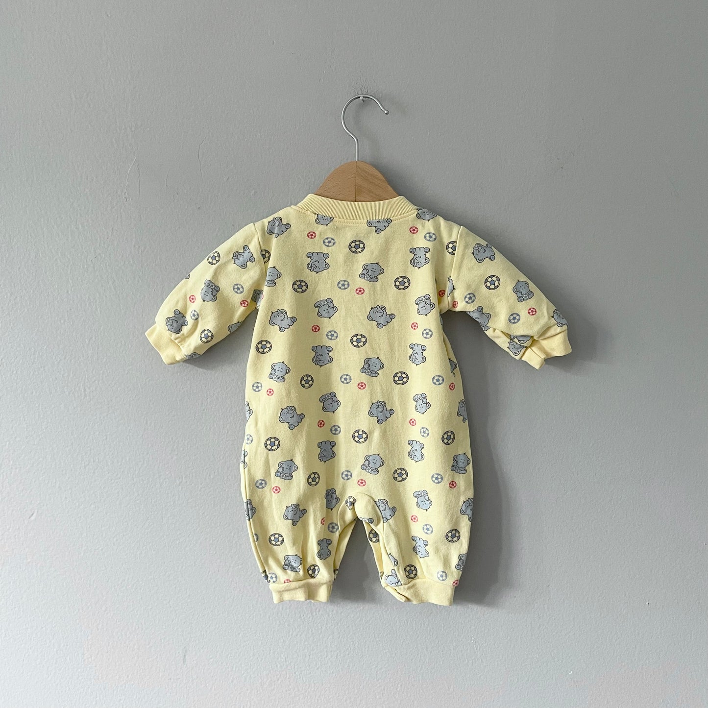 Sears Baby / Yellow x elephant romper / 1M