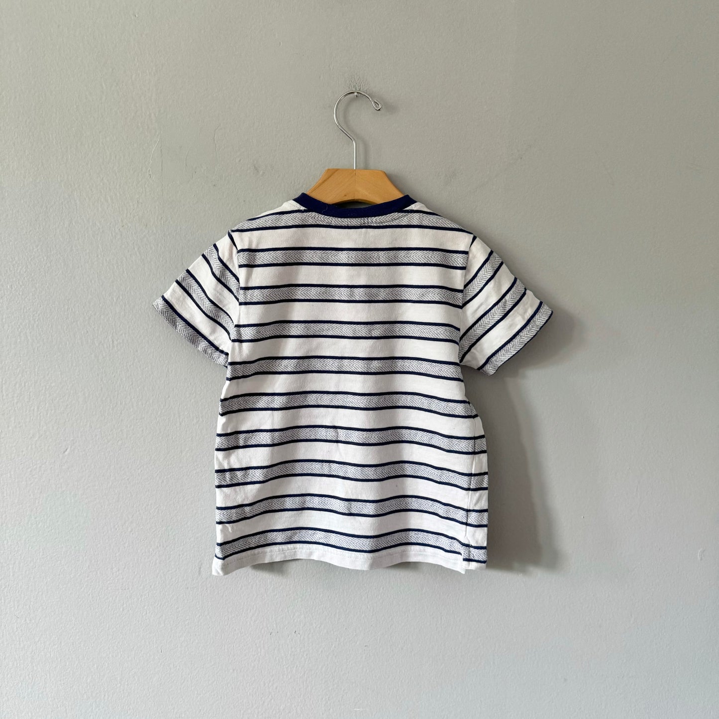 Janie & Jack / White x blue stripe T-shirt / 4Y