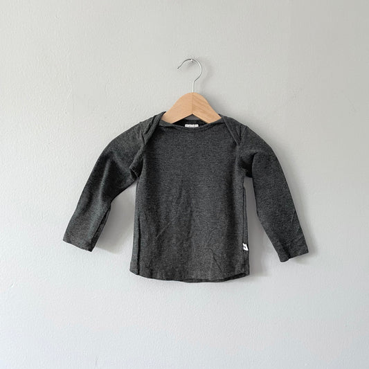 Modern Baby / Dark grey long sleeve top / 6-12M