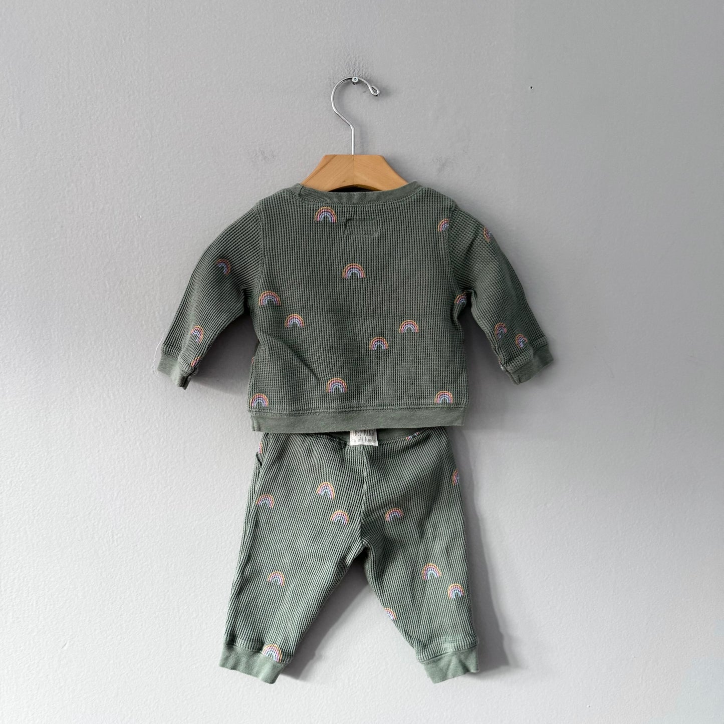 Little Planet / Green x rainbow waffle set / 6M