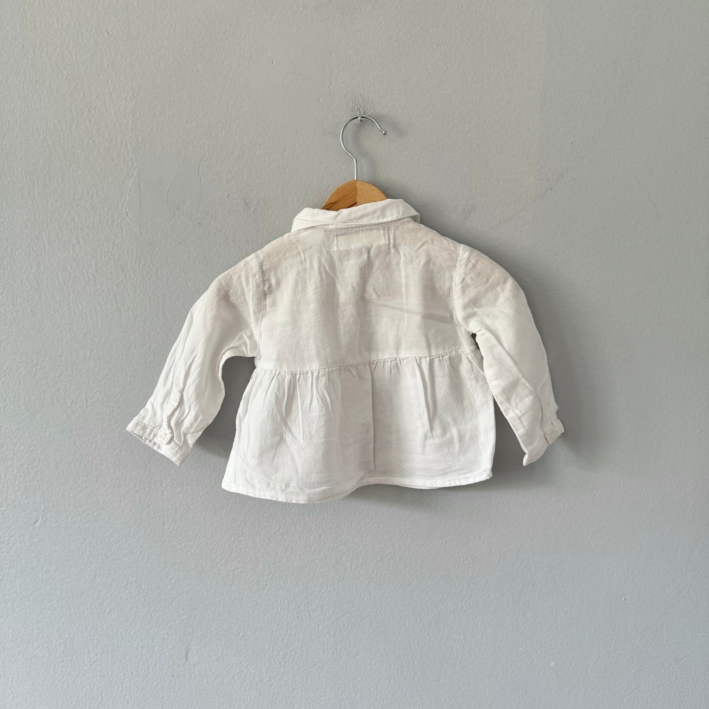 Zara / White long sleeve blouse / 3-6M