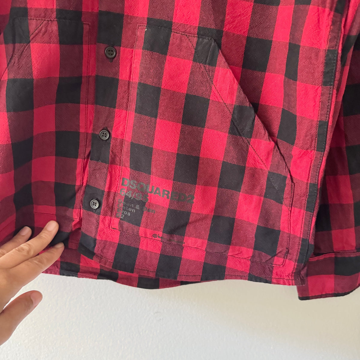 Dsquared2 / Red black plaid shirt / 8Y