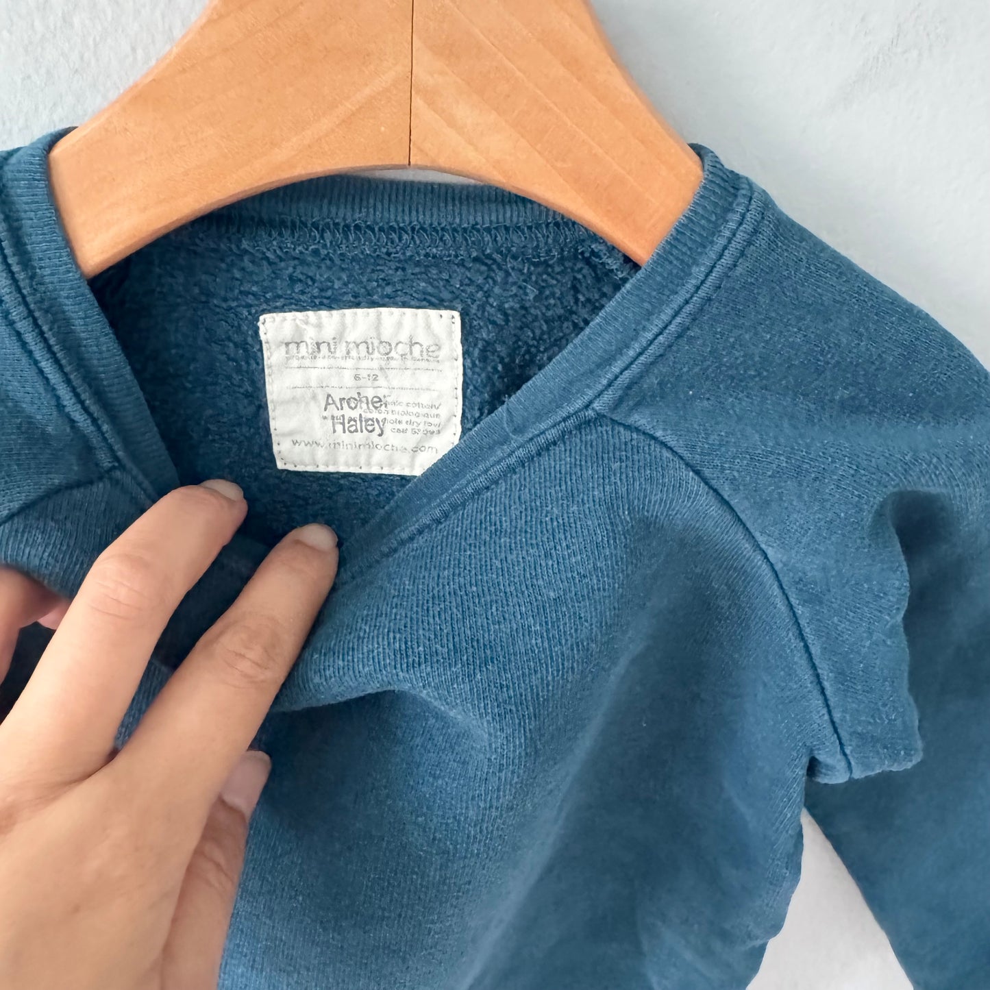 Mini mioche / Indigo blue sweatshirt / 6-12M