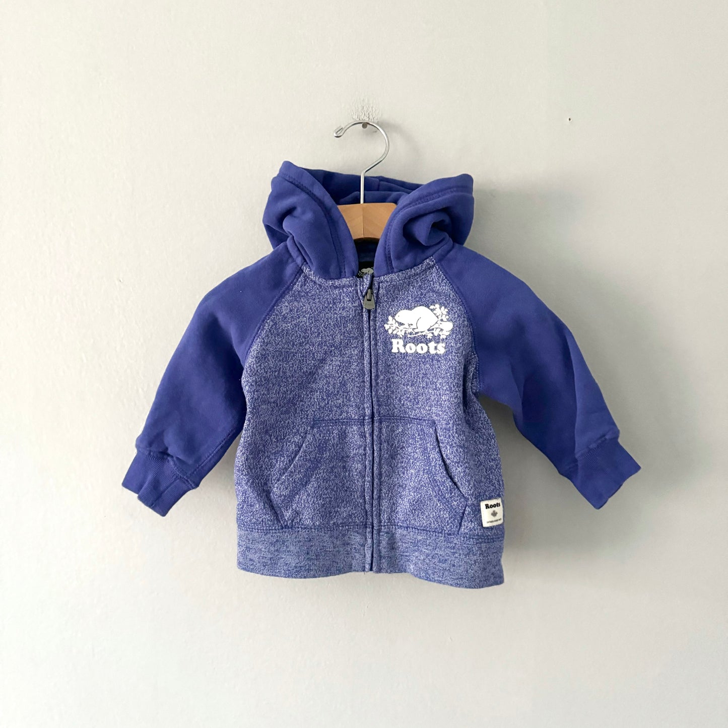 Roots / Purple raglan zip up hoodie / 6-12M