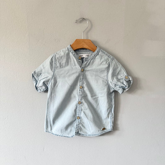 Zara / Chambray short sleeve shirt / 18-24M