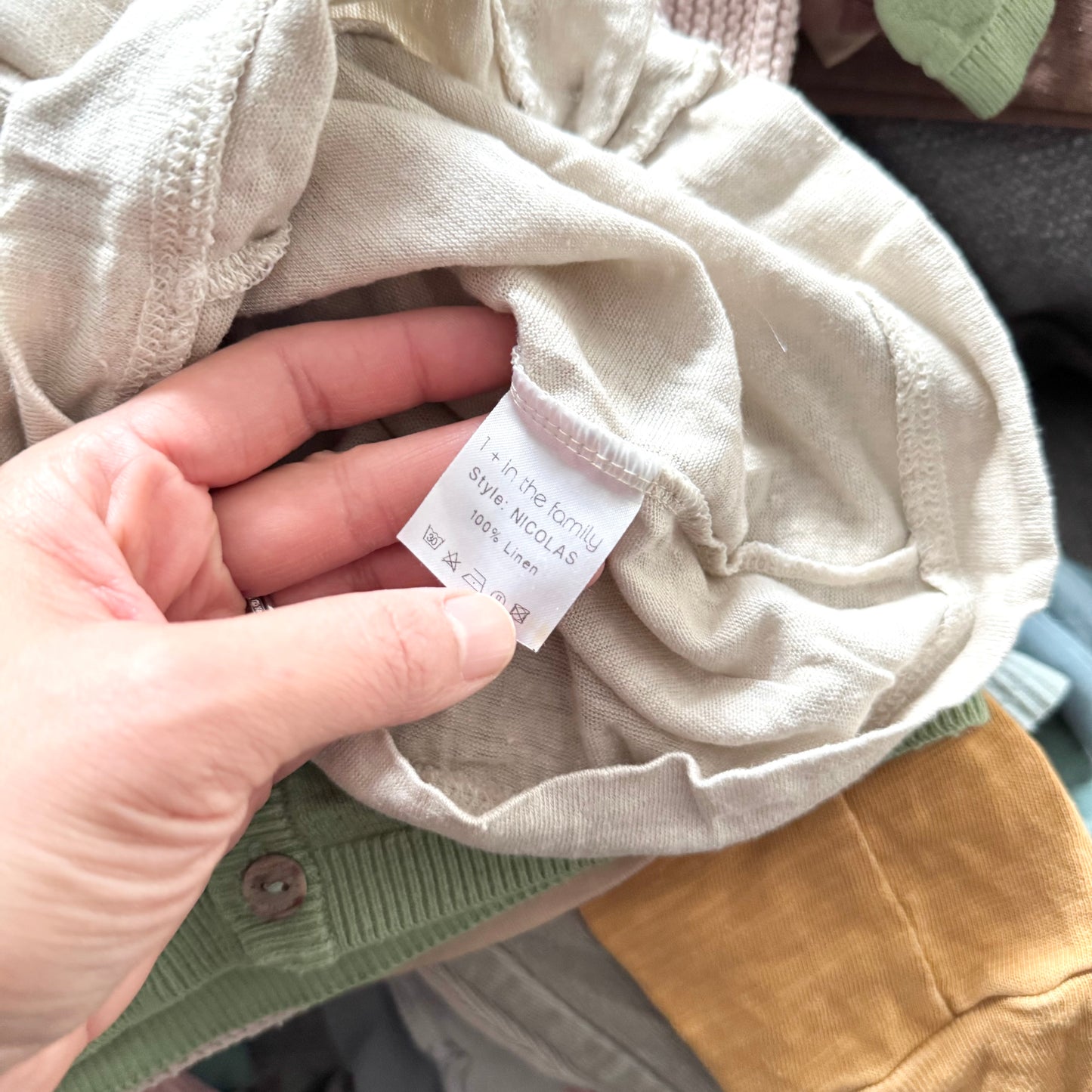 1+ in the family / 100% linen cardigan / 24M