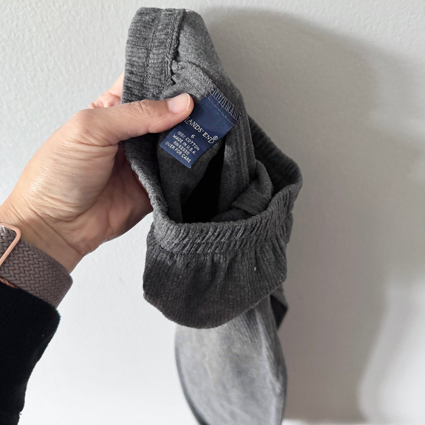 Land's End / Dark grey ribbed leggings / 6Y