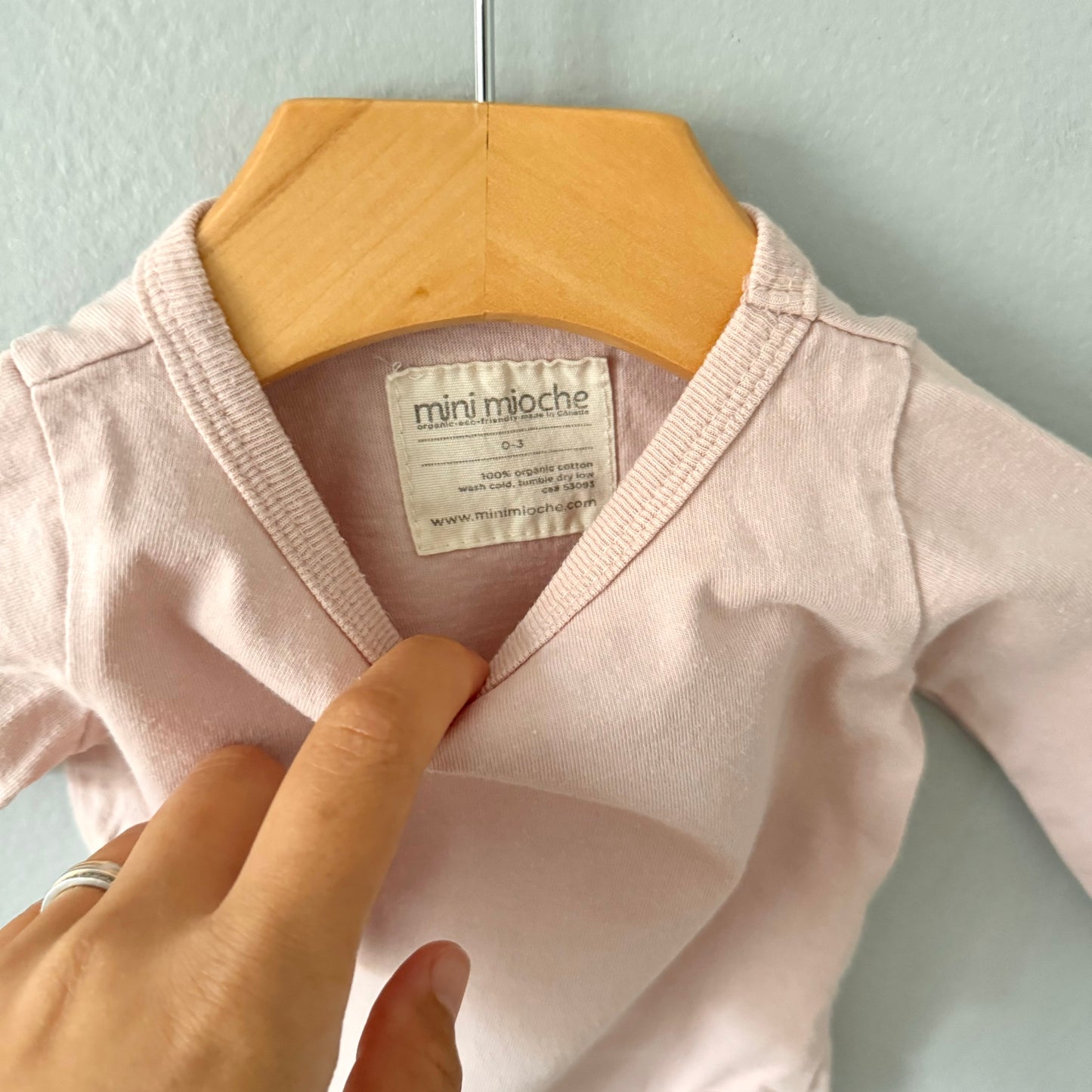 Mini mioche / Light pink long sleeve onesie / 0-3M