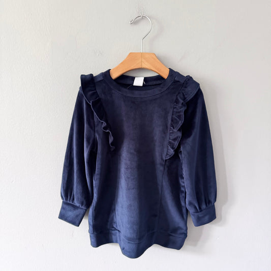 Gap / Black velour top / 3Y