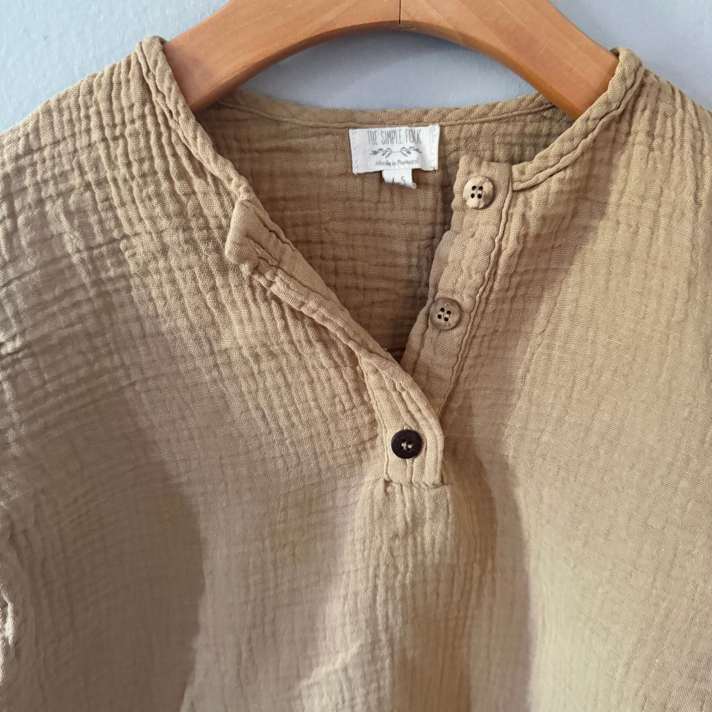 The Simple Folk / Brown mulsin top / 4-5Y