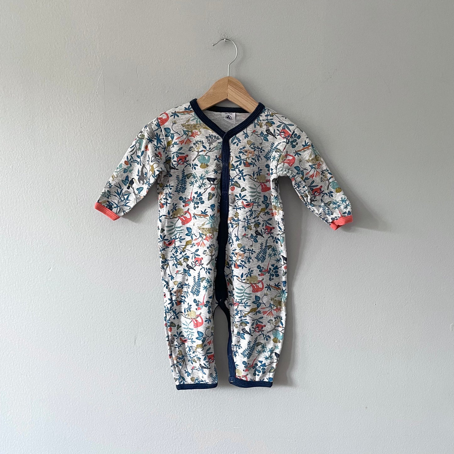 Petit bateau / Animal pattern romper / 12M