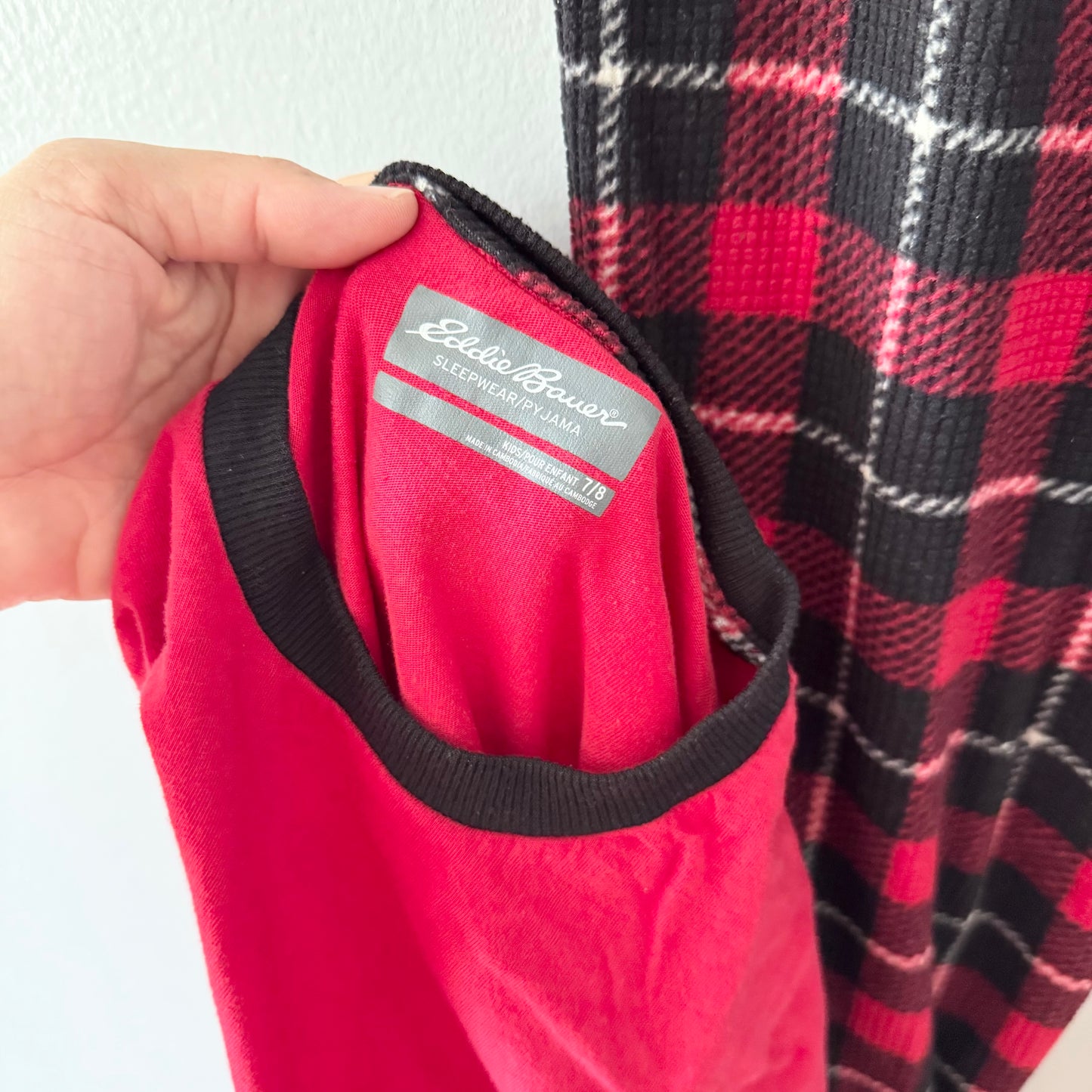 Eddie Bauer / Red x black pajama set / 7-8Y
