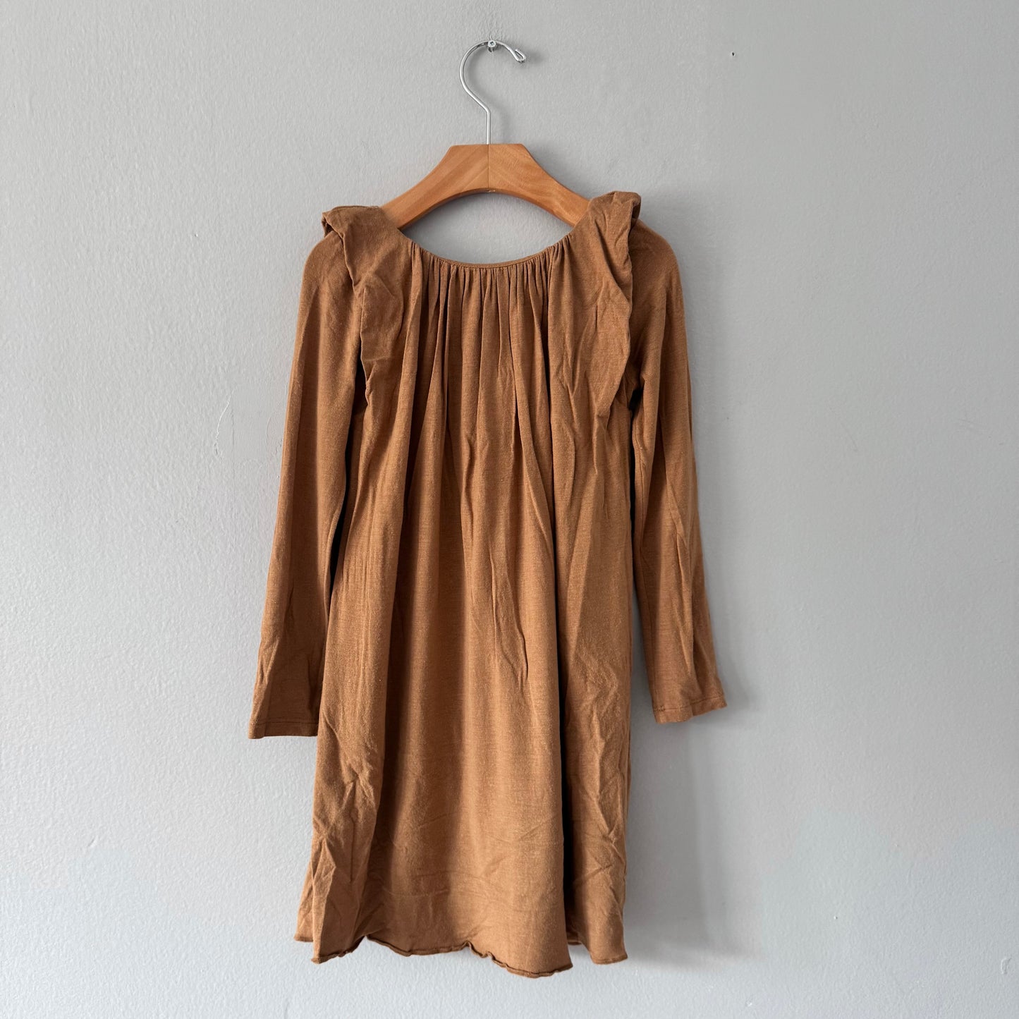 Chloé / Robe en rayonne à manches longues marron / 5 ans