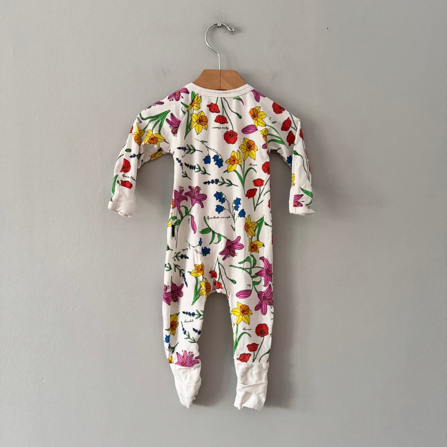 Bonds / White x flower romper / 3-6M