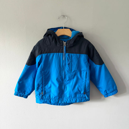 Columbia / Blue x black fleece lined jacket / 3T
