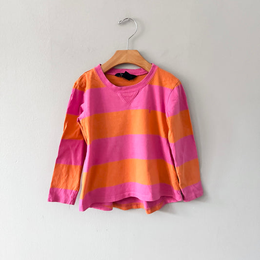 Polo Ralph Lauren / Pink orange stripe long sleeve dress / 4T