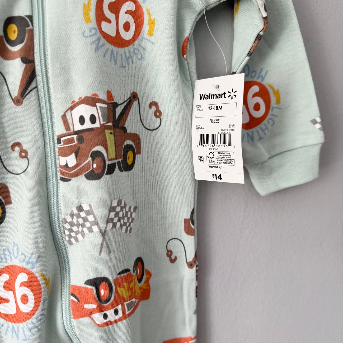 Disney / Cars long sleeve romper / 12-18M - New with tag