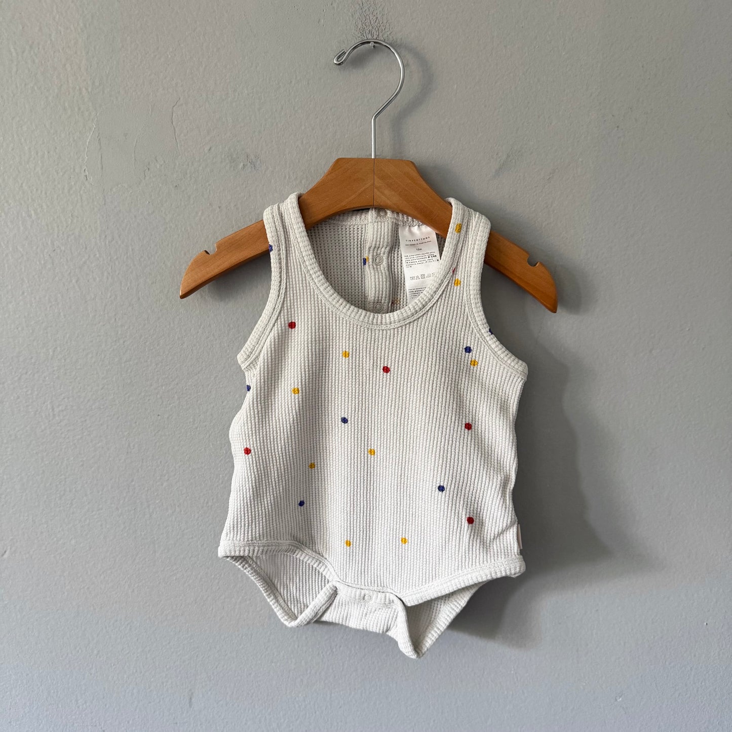 Tiny Cottons / Waffle tank onesie / 12M