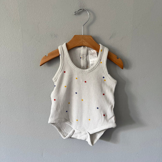 Tiny Cottons / Waffle tank onesie / 12M
