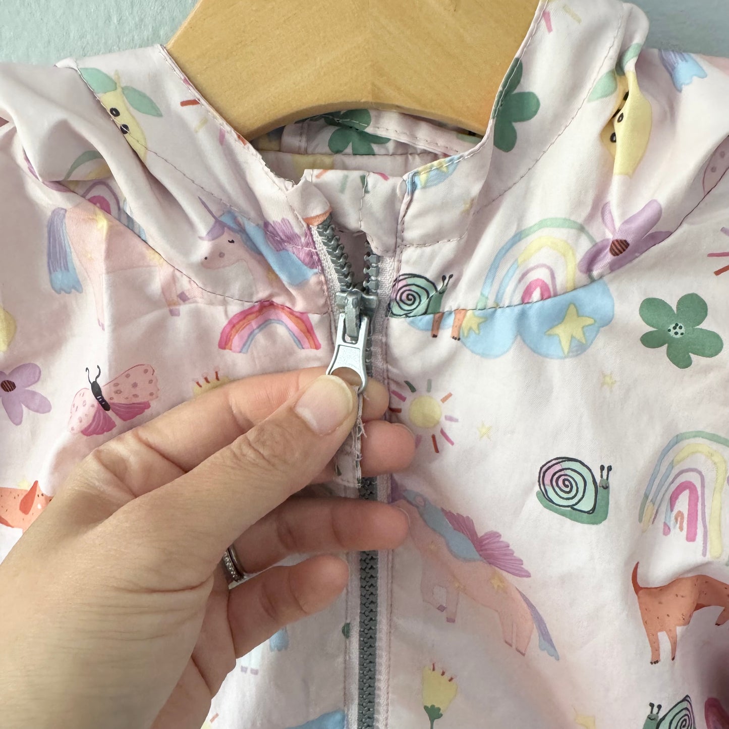 Next / Light pink unicorn windbreaker / 18-24M