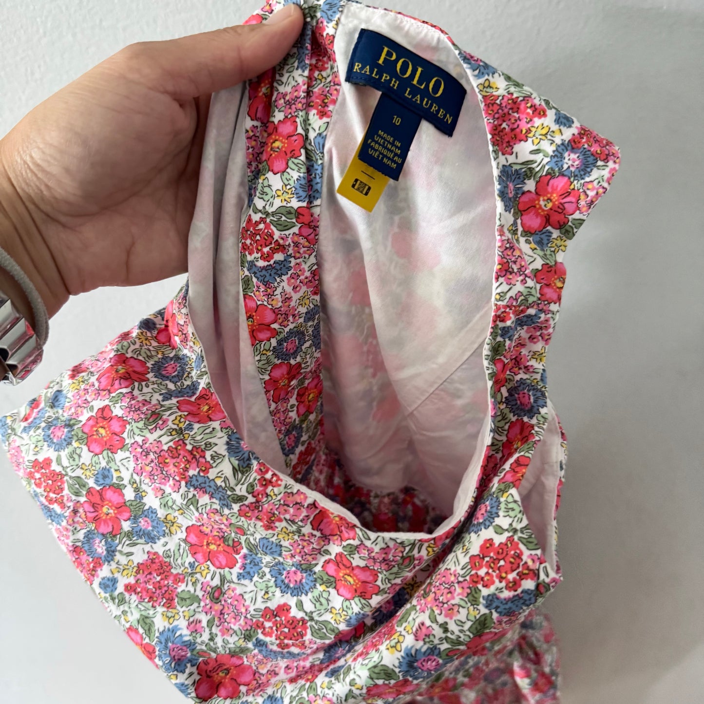 Polo Ralph Lauren / Pink x blue floral dress / 10Y
