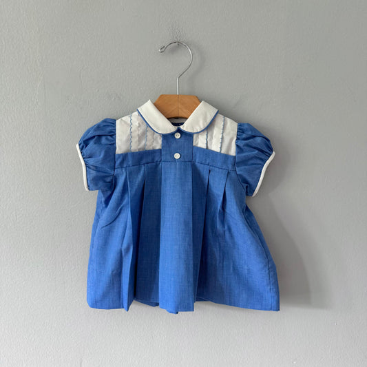 Vintage / Blue shirt dress / 6-12M