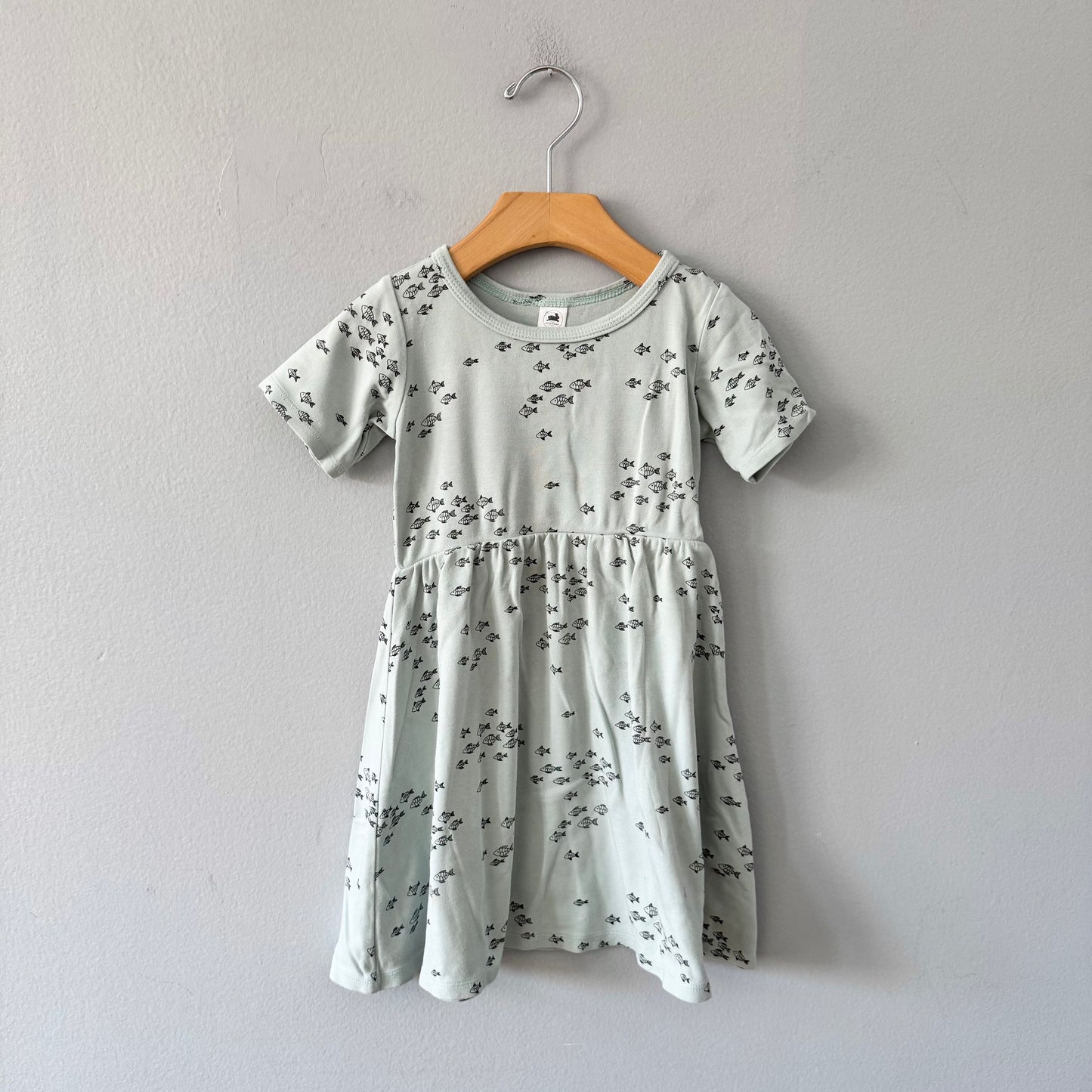 Little & Lively	/ Light blue x fish twirl dress / 3-4Y