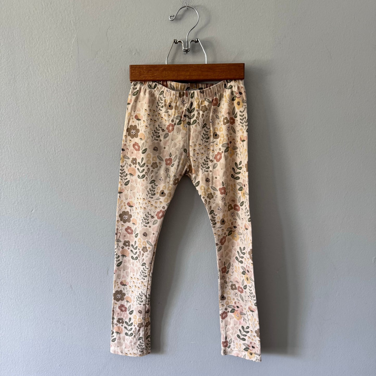 Jax & Lennon / Beige x floral leggings / 5-6Y