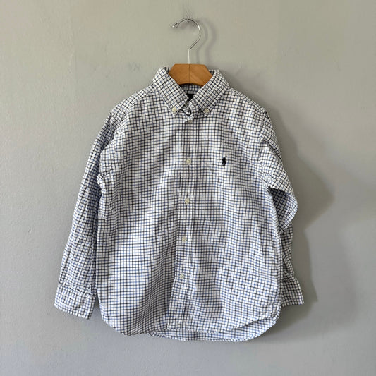 Polo Ralph Lauren / White blue checked shirt / 6Y
