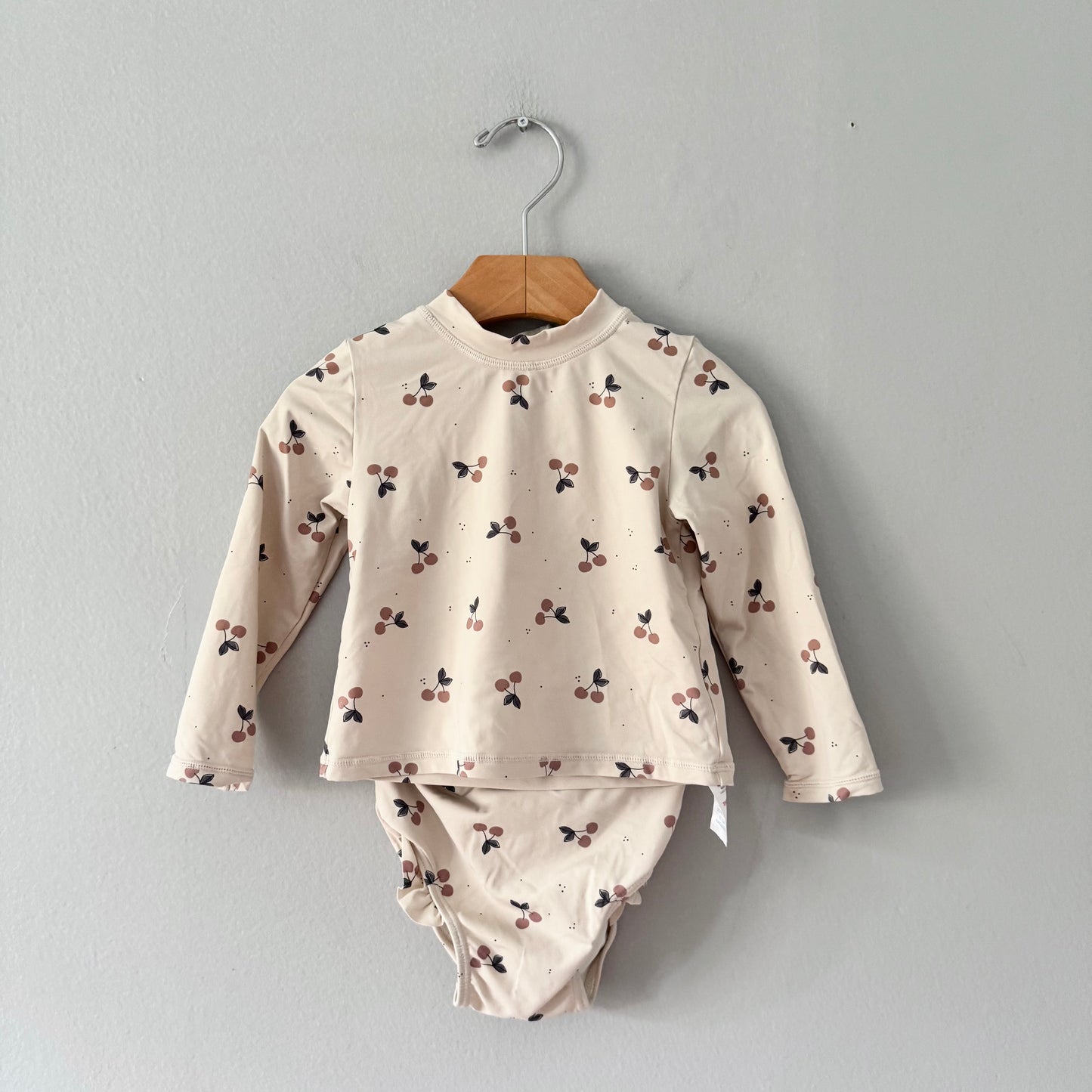 Petit lem / Ivory x cherry swim wear set / 12-18M