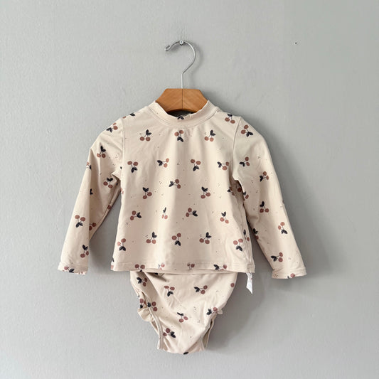 Petit lem / Ivory x cherry swim wear set / 12-18M