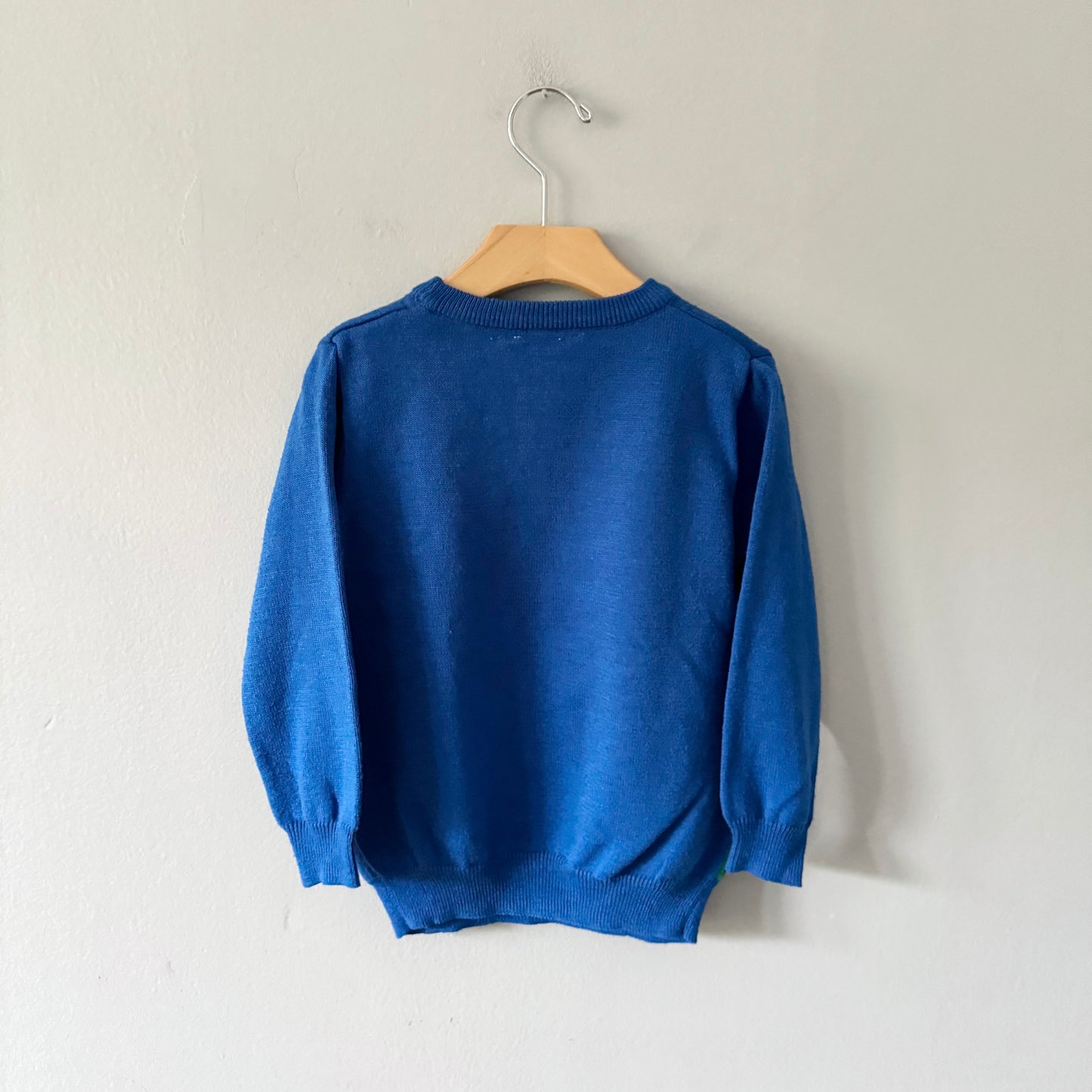 Primark / Blue santa hat dinosaur knit pullover / 3-4Y