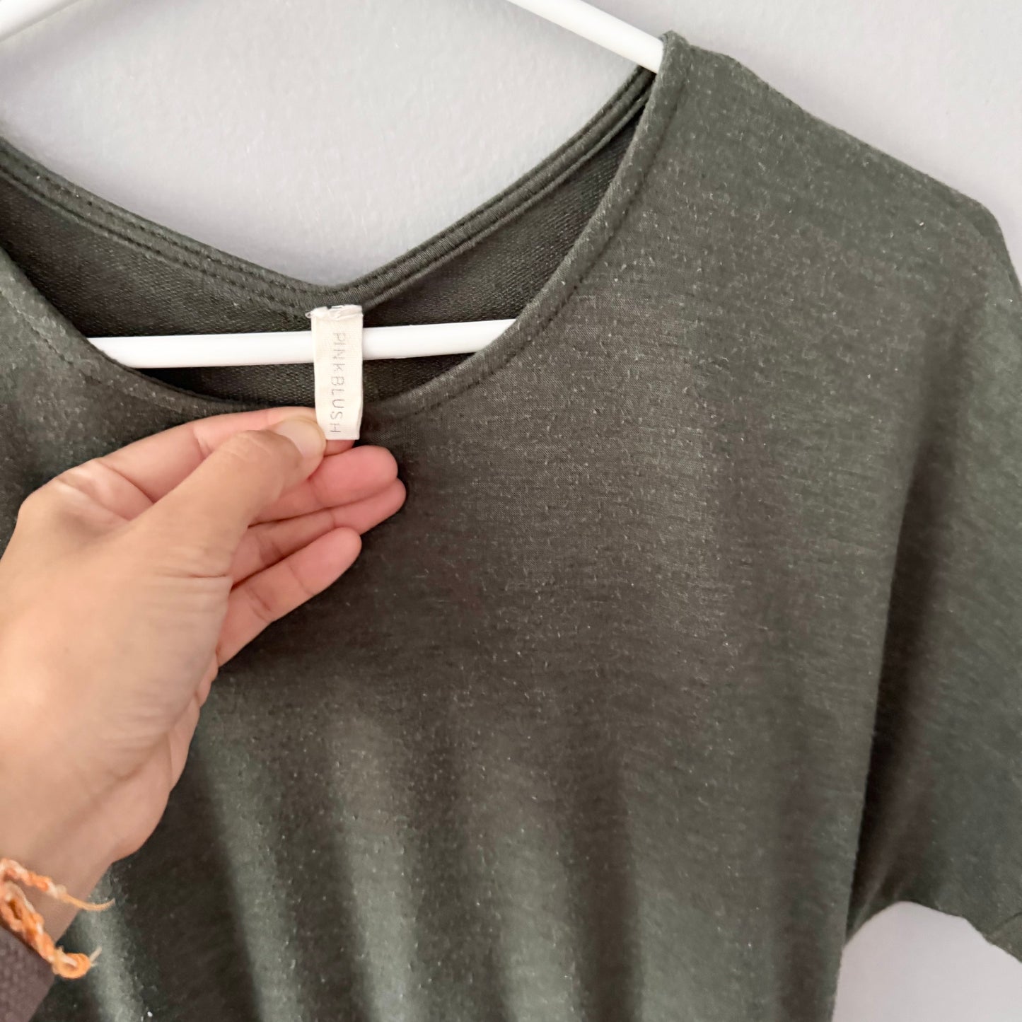 Pink Blush / Dark green maternity dress / Women S