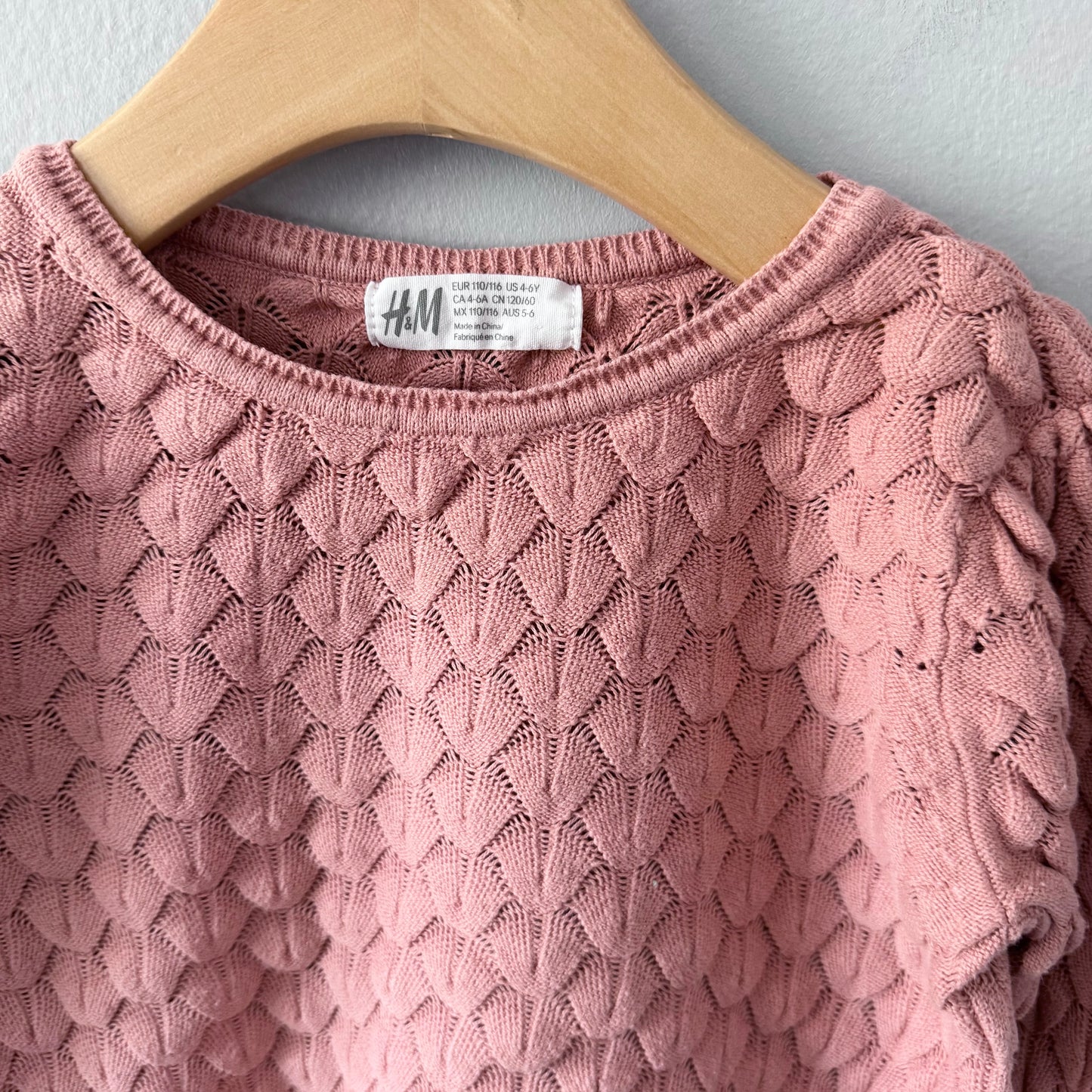H&M / Smokey orange cotton knit pullover / 4-6Y