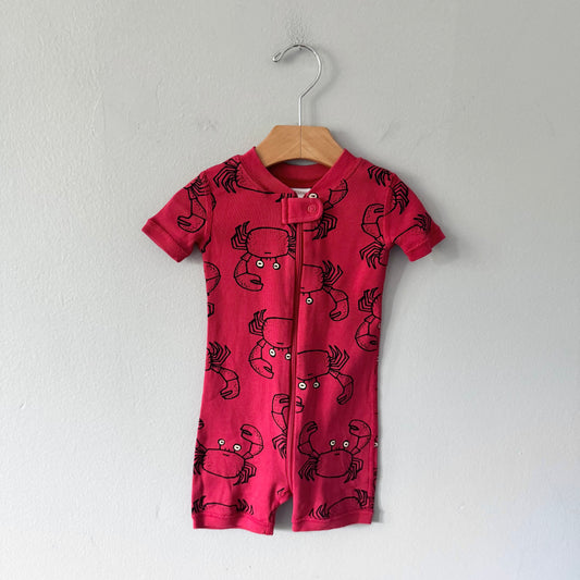 Hanna Andersson / Red crab romper / 6-12M
