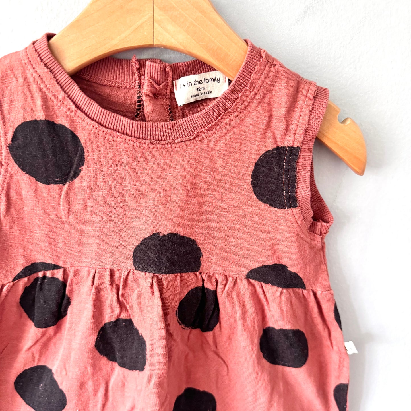 1+ in the family / Brown x dots tank romper / 12M