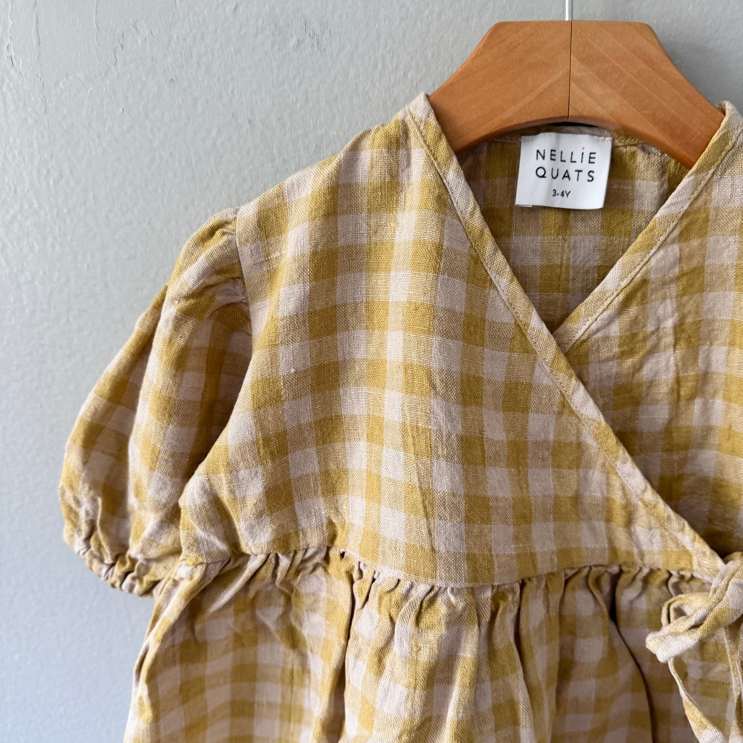 Nellie Quats / Linen gingham dress / 3-4Y