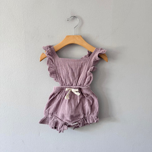 No brand / Purple muslin romper / 12M
