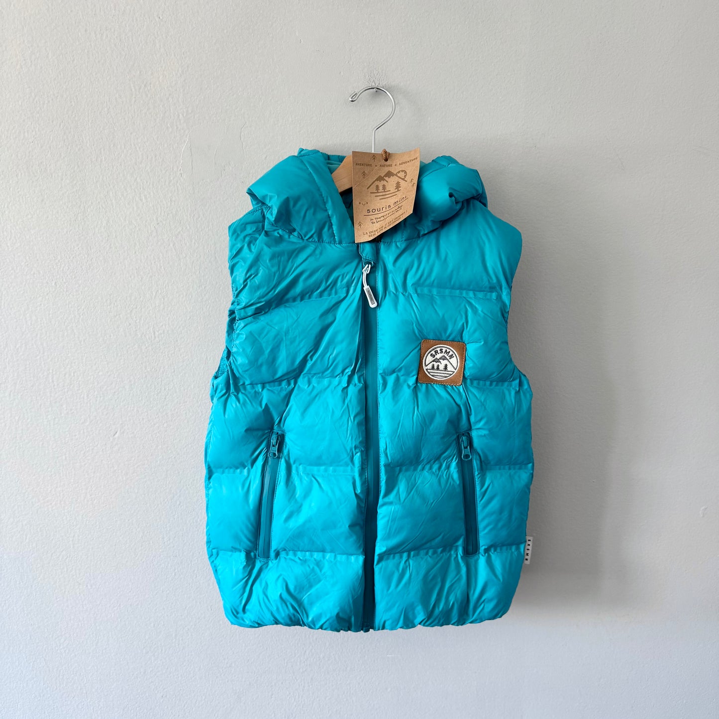 Souris mini / Turquoise puffer vest / 8Y - New with tag